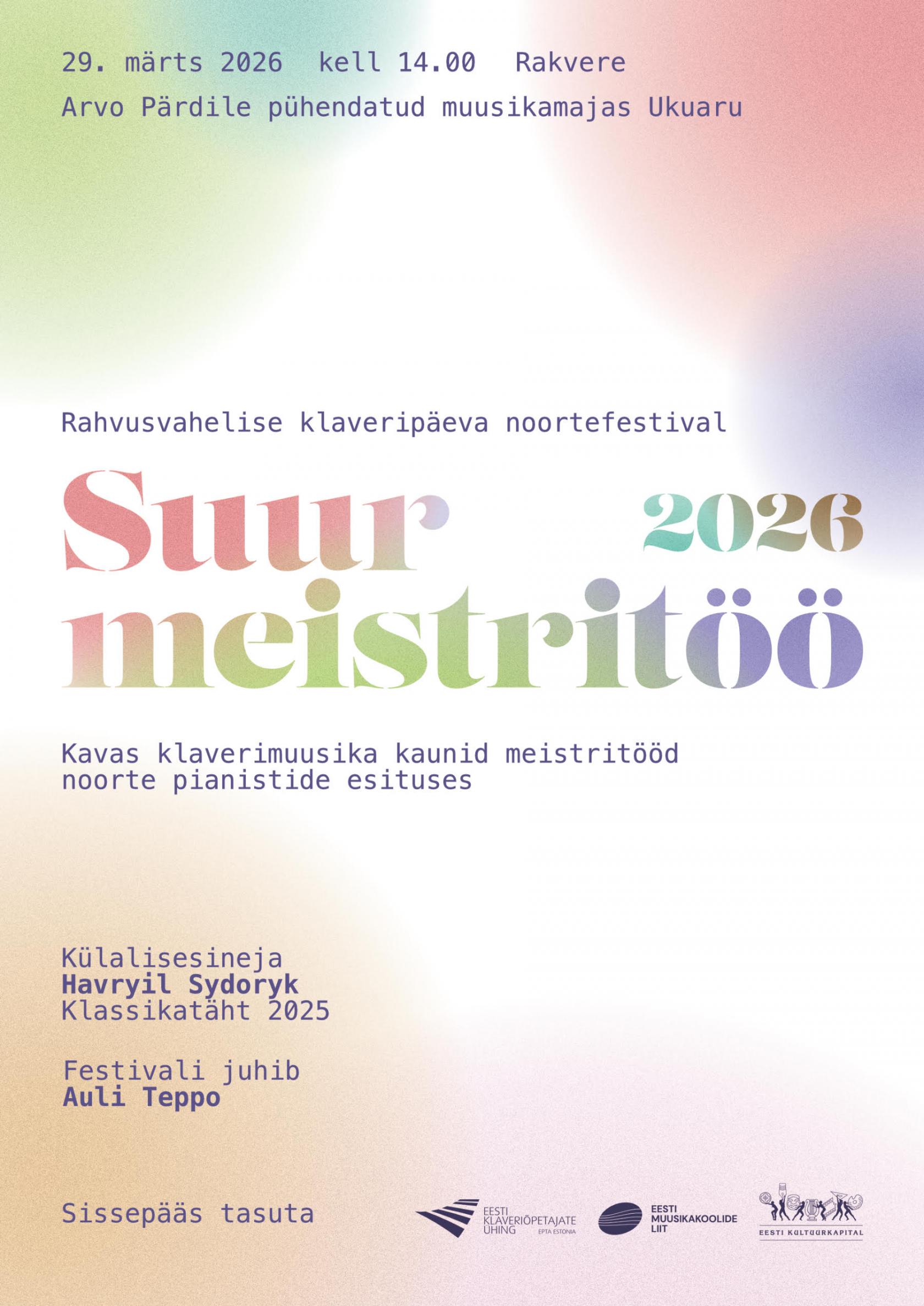 Rahvusvahelise klaveripäeva noortefestival „Suur meistritöö“ 