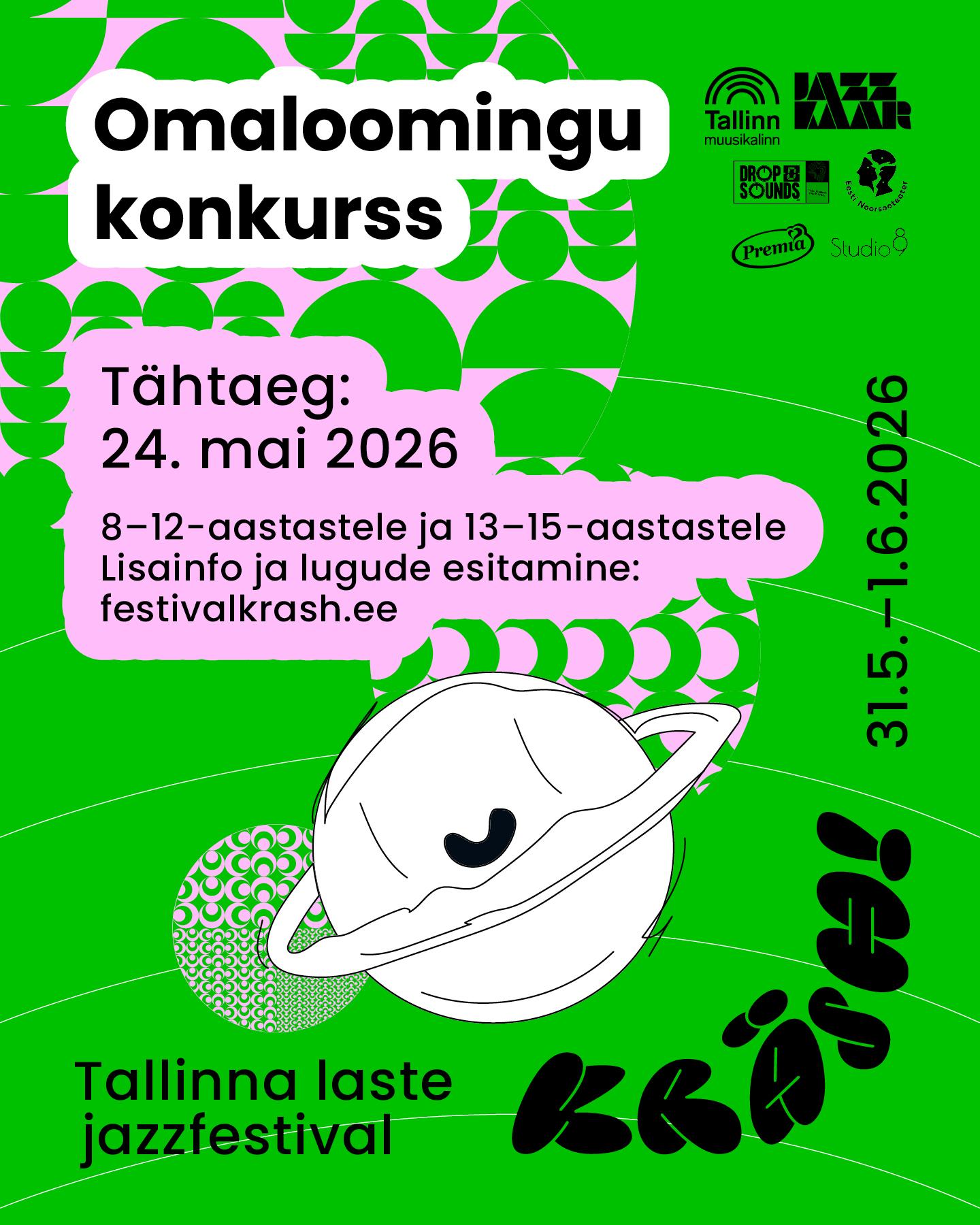 KRÄSH KUTSUB: OMALOOMINGU KONKURSS 8–12-aastastele ja 13–15-aastastele